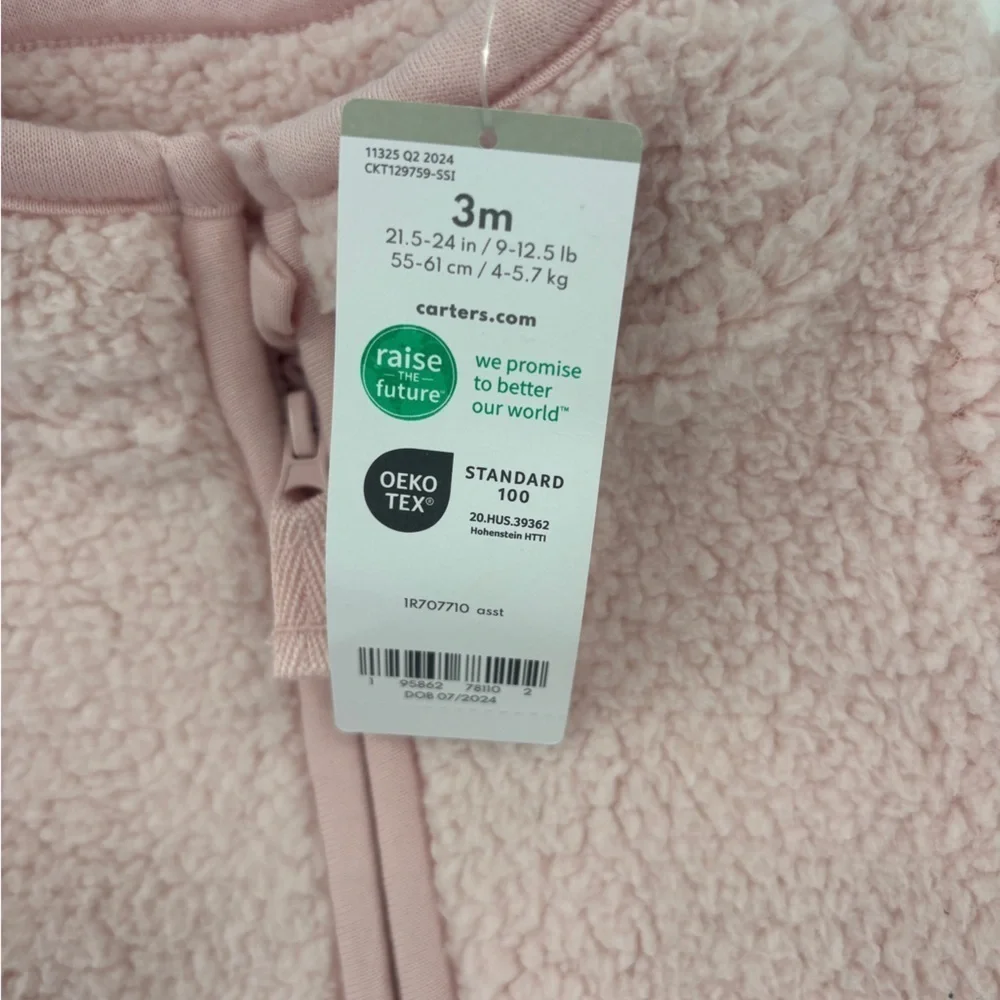 Carter's Soft Pink Sherpa Bodysuit-3 Months